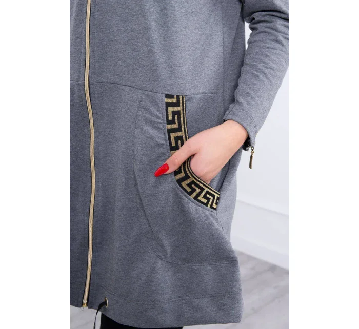 Mikina s ozdobnou páskou grafitová Mikina s ozdobnou páskou grafitová