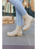 Zamszowe Traperki Botki Beżowe Layden