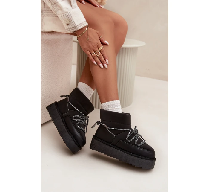 Dámske snežnice na platforme D.Franklin - čierne Dámske snežnice na platforme D.Franklin - čierne