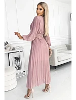 Plisované šaty 414-2 KLARA staroružové - Numoco