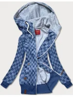 Svetlomodrá károvaná športová mikina (AMG-62)