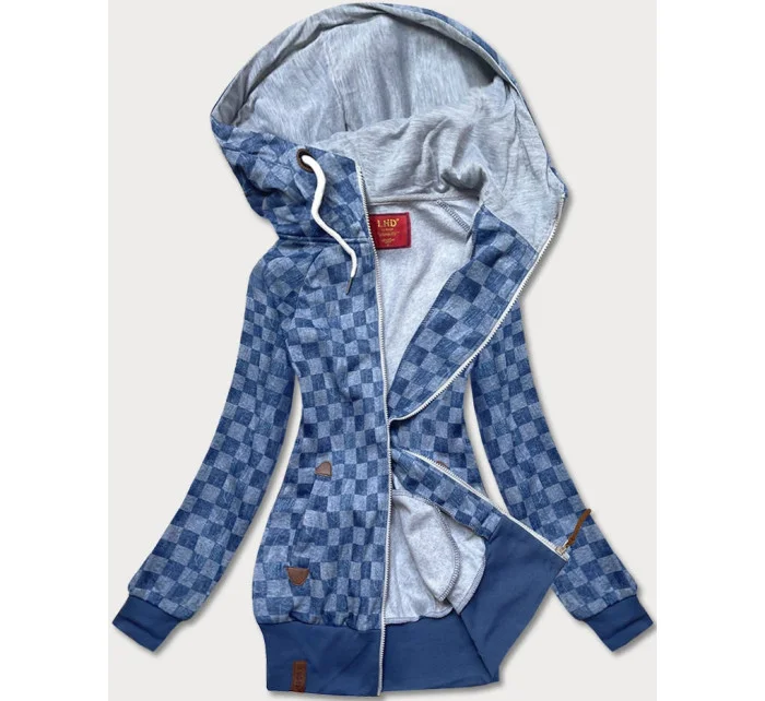 Svetlomodrá károvaná športová mikina (AMG-62)