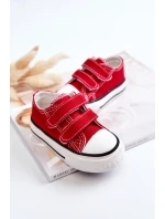 Dziecięce Trampki Na Rzepy Czerwone Bernie Dziecięce Trampki Na Rzepy Czerwone Bernie