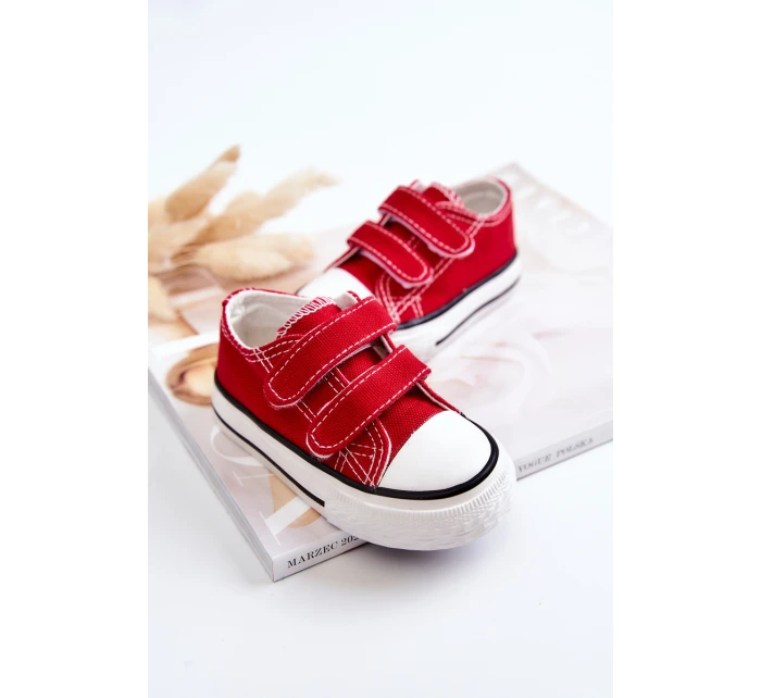 Dziecięce Trampki Na Rzepy Czerwone Bernie Dziecięce Trampki Na Rzepy Czerwone Bernie