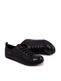 Męskie Niskie Skórzane Trampki Big Star KK174009 Czarne