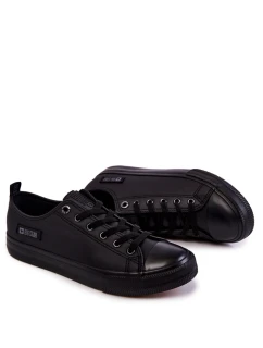 Męskie Niskie Skórzane Trampki Big Star KK174009 Czarne