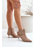 Dámské Boty Na Podpatku S  Béžové model 21671092 - Boto