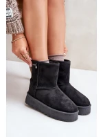 Wysokie Śniegowce Damskie Na Platformie Big Star OO274898 Czarne Wysokie Śniegowce Damskie Na Platformie Big Star OO274898 Czarne