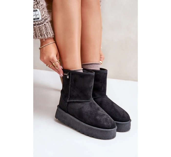 Wysokie Śniegowce Damskie Na Platformie Big Star OO274898 Czarne Wysokie Śniegowce Damskie Na Platformie Big Star OO274898 Czarne