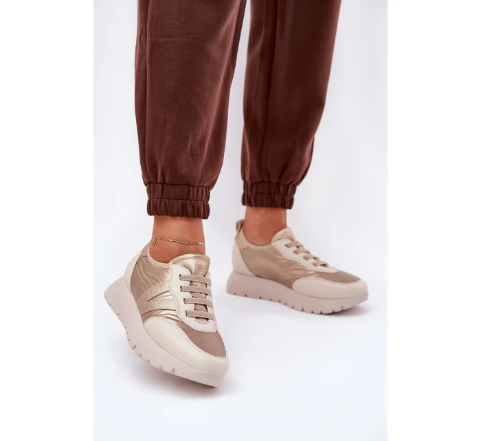 Dámské Sportovní Boty Na Platformě model 21686668 Zlaté - VINCEZA