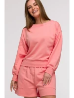 model 21047186 Mikina s otevřenými zády korálová - BeWear