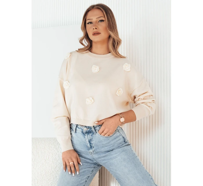 dámský svetr béžový model 21972972 - Dstreet dámský svetr béžový model 21972972 - Dstreet