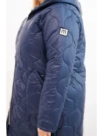 Dámska zimná prešívaná bunda s kapucňou Plus Size Blue