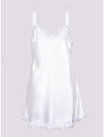 Yoclub Dámska saténová nočná košeľa PIS-0012K-3400 White