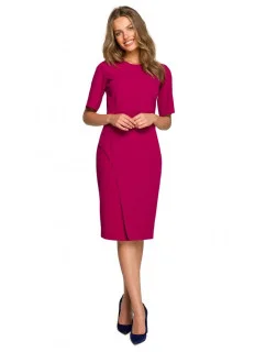 Dámske šaty s dvojitým predným dielom S317 slivka - Stylove