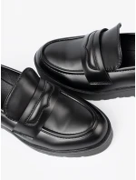 Trendy dámske čierne mokasíny na platforme