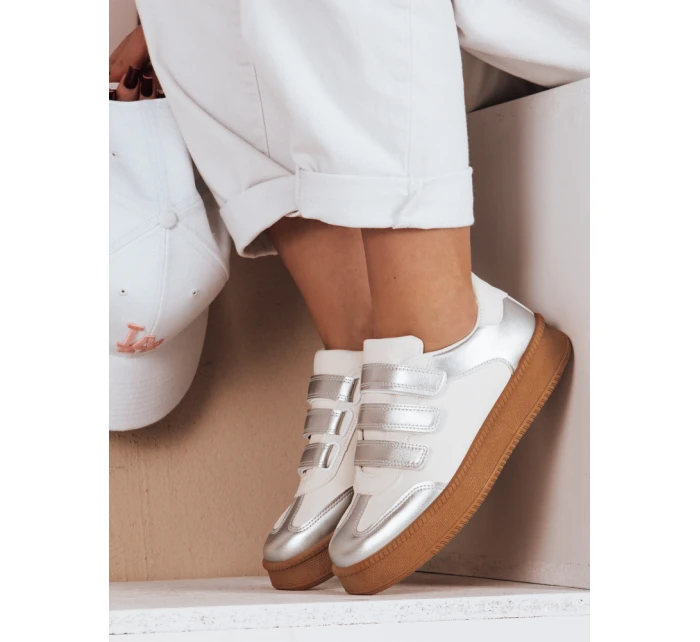 Dámské tenisky na suchý zip stříbrné Dstreet model 21983688 - FashionStreet
