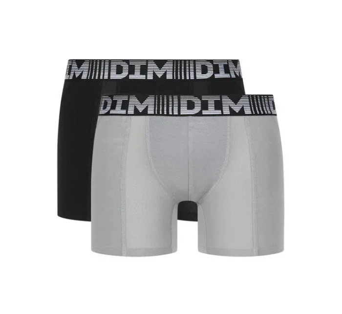 Pánske športové boxerky 2 ks DIM 3D FLEX AIR LONG BOXER 2x - DIM - šedá