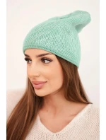 Dámská zimní čepice z vlny s dvojitým lemem oranžová model 21876043 - K-Fashion