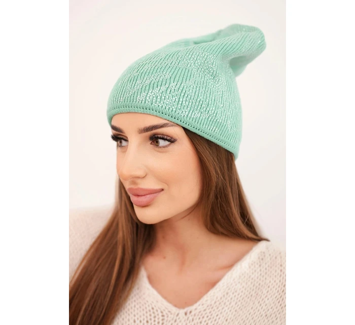 Dámská zimní čepice z vlny s dvojitým lemem oranžová model 21876043 - K-Fashion