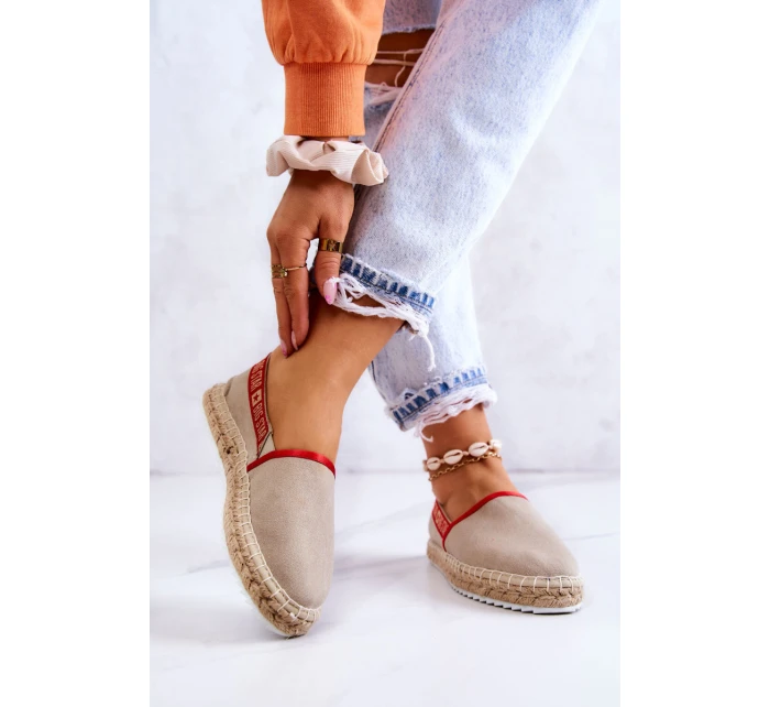 Materiałowe Espadryle Wsuwane Big Star JJ274879 Beżowe