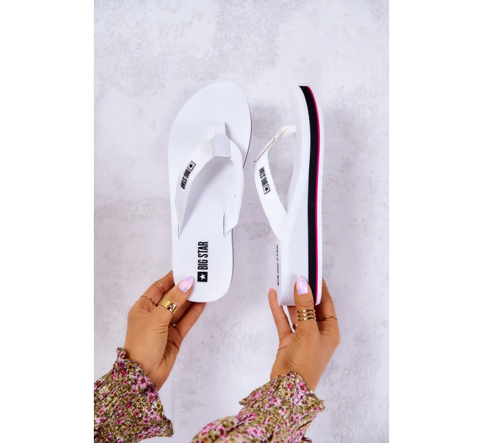 Dámské žabky na klínku Big Star model 21579660 Bílá - Big Star Shoes Dámské žabky na klínku Big Star model 21579660 Bílá - Big Star Shoes