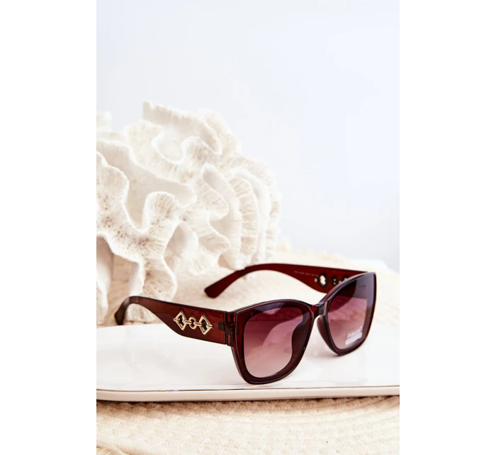 Damskie Okulary Przeciwsłoneczne UV400 Ciemnobrązowe