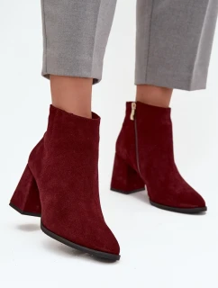 Dámské boty na podpatku se zlatým detailem Čokoládové model 21712915 - Zazoo