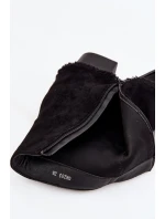 Dámské kotníkové boty na podpatku s  lemem Černé model 21714371 - Boto