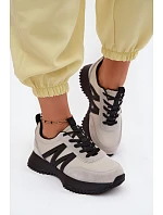 Semišové Dámské Tenisky Na Platformě Vinceza 41521 Šedé