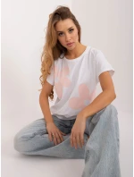 Bluzka RV BZ model 19737933 biało różowy - FPrice Bluzka RV BZ model 19737933 biało różowy - FPrice