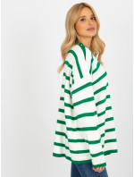 Tmavo zelený a ecru nadrozmerný vlnený sveter od RUE PARIS