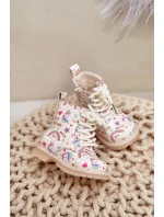 Detské zateplené členkové topánky so zipsom Unicorns Beige Tiptop