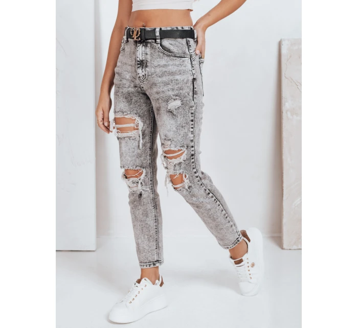 Dámske push up džínsy s dierami sivé FashionStreet UY2780