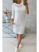 Šaty s kapucňou a vreckami biele Šaty s kapucňou a vreckami biele