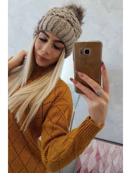 Čepice model 18745590 tmavě béžová - K-Fashion