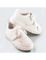 Béžové dámske športové topánky so zakrytým šnurovaním (RA2049)