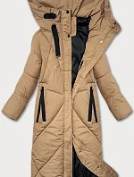 Dámska zimná bunda pod kolená J Style camel (5M3232-84)