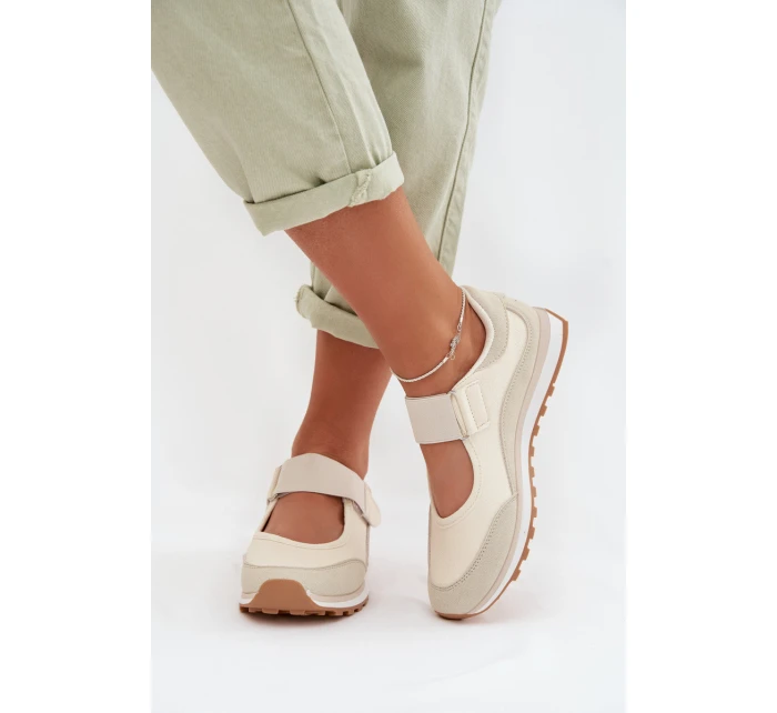 Sportovní dámské polobotky na suchý zip Béžové Aveliette