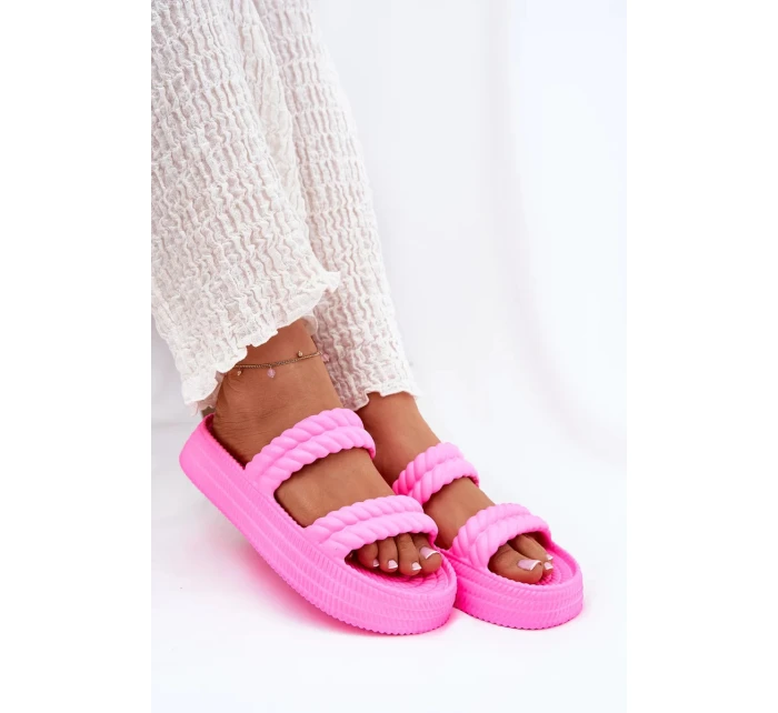 Dámske ľahké papuče na platforme S.Barski - fuchsiová