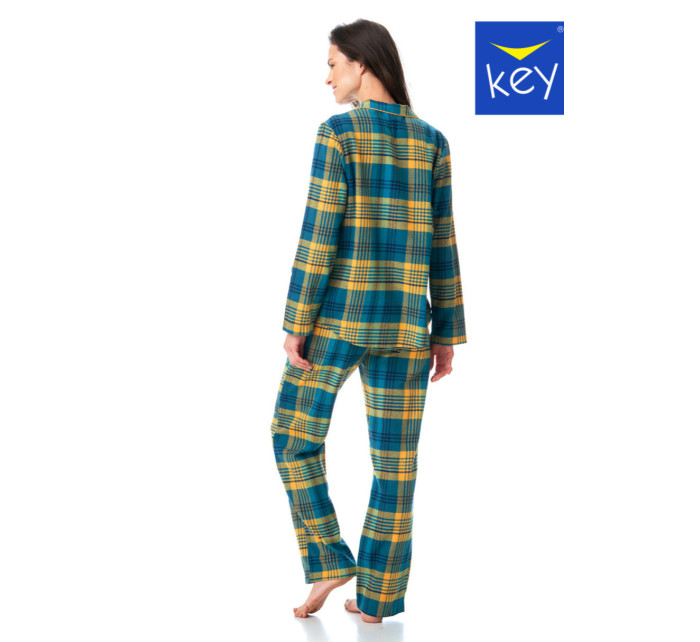 Dámske pyžamo LNS 407 B23 zelená/žltá - Key