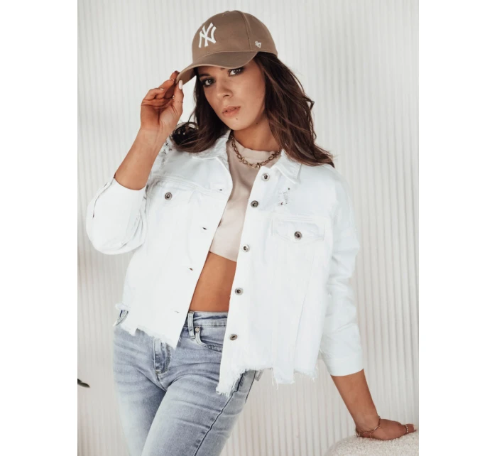 Dámská oversize džínová bunda bílá Dstreet model 21972722 - FashionStreet Dámská oversize džínová bunda bílá Dstreet model 21972722 - FashionStreet