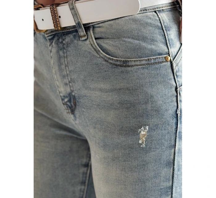 Dámské úzké džínové kalhoty s páskem modré Dstreet model 21985353 - FashionStreet Dámské úzké džínové kalhoty s páskem modré Dstreet model 21985353 - FashionStreet