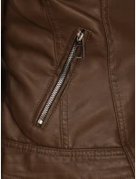Dámska hnedá kožená bunda ramones FashionStreet TY5541