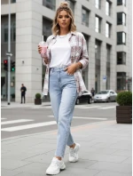 Dámske džínsy mom fit svetlomodré FashionStreet UY2859