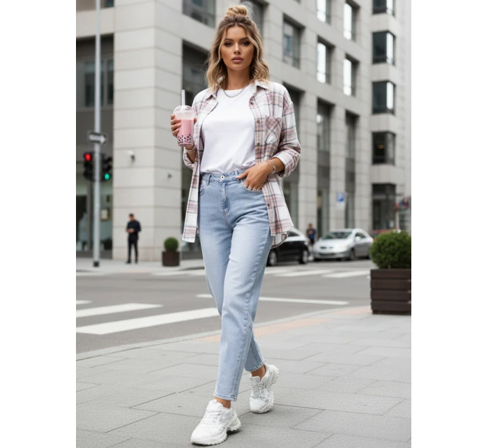 Dámske džínsy mom fit svetlomodré FashionStreet UY2859