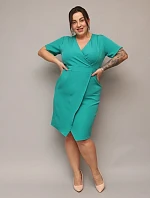 Morsky modré obálkové šaty s dĺžkou po kolená (743)