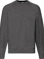 Fruit of the Loom Classic Raglan Sweat – mikina s raglánovými rukávmi 16.2216 tmavošedá melírovaná