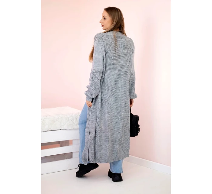 Svetr dlouhý kardigan šedý