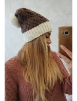 Fleecová čiapka Bibiana K264 ecru+mocca
